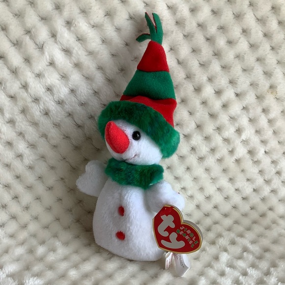 Ty Jingle Beanies Collection Snowgirl Plush Ornament Stuffed Animal Toy w Tags - Picture 6 of 16